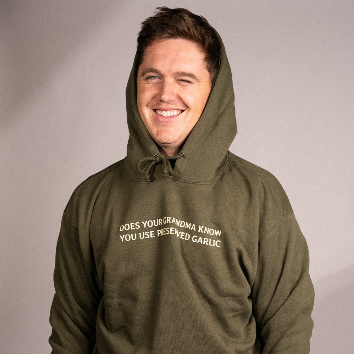 Army Green Preserved Garlic Hoodie